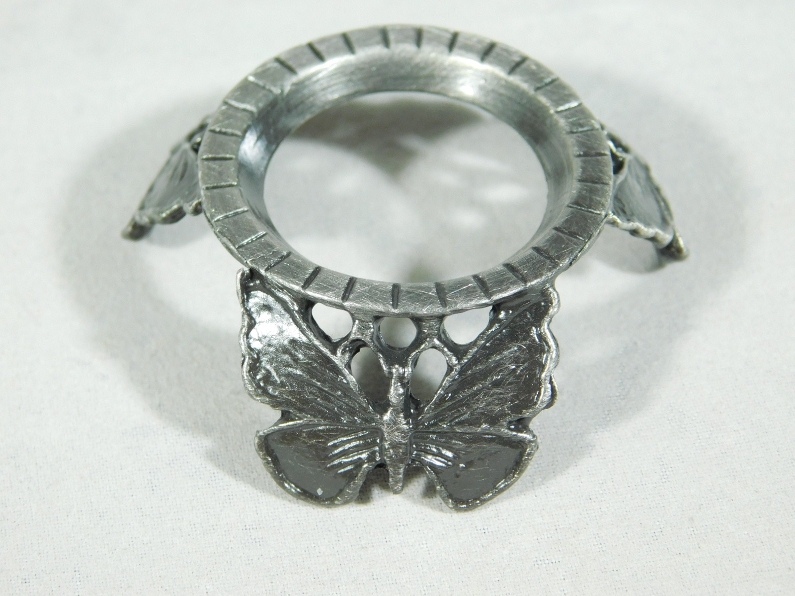 Sphere Display Stand Butterfly Design Small Size Pewter Color