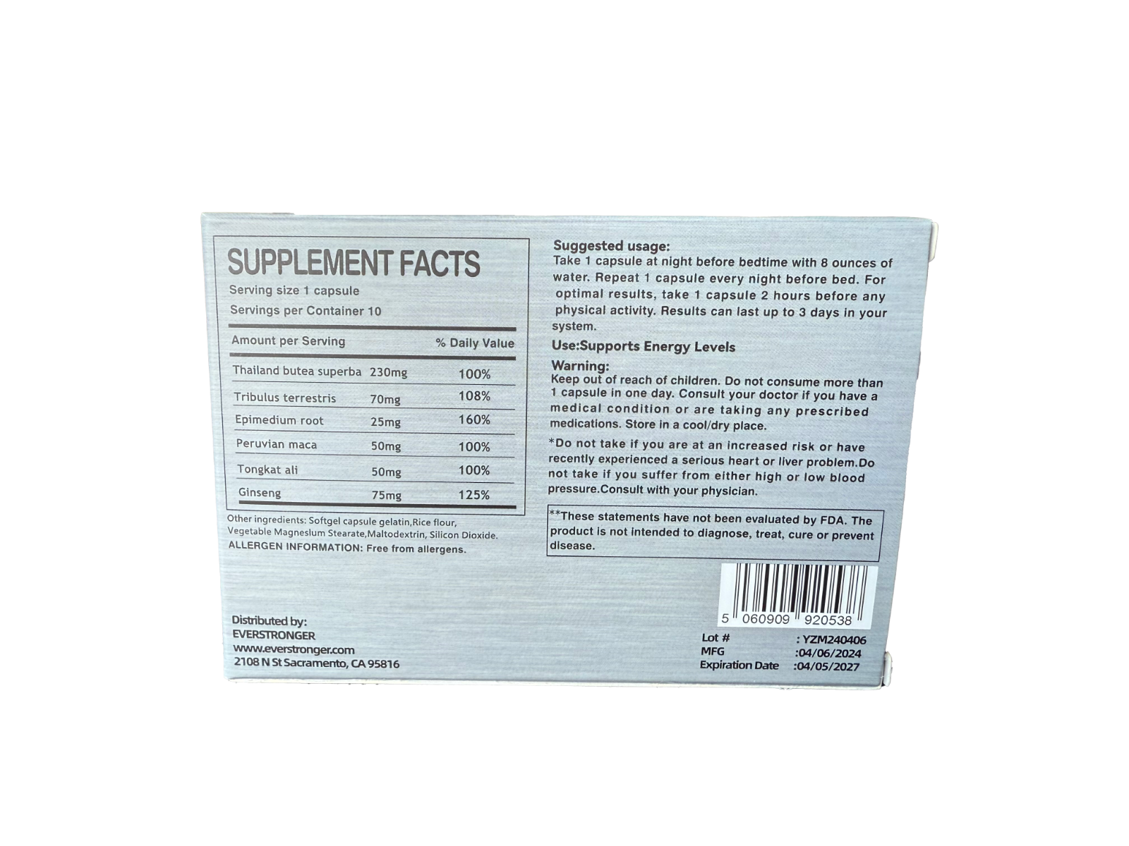 NEW . 10 Powerful Blue Capsules . Works In 10 Minutes. Money Back Guaranteed..