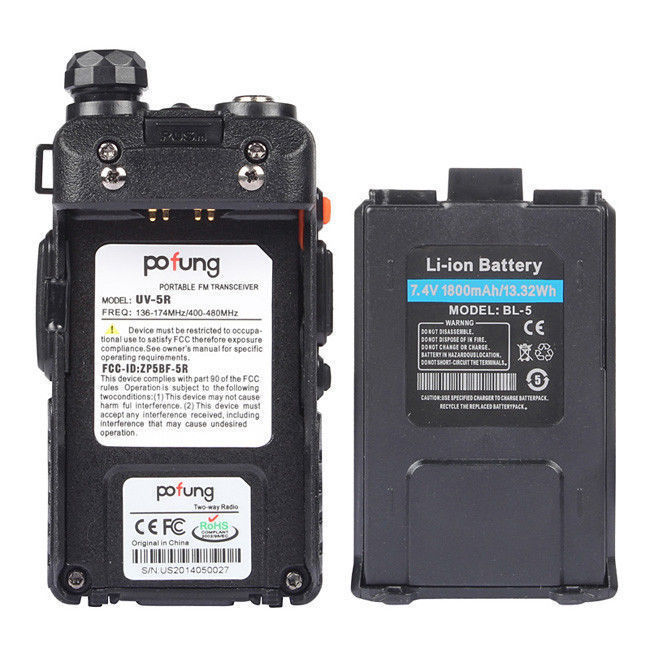 US 2x Baofeng UV-5R Dual-Band V/UHF FM Transceiver Ham Two-way Radio Scanner