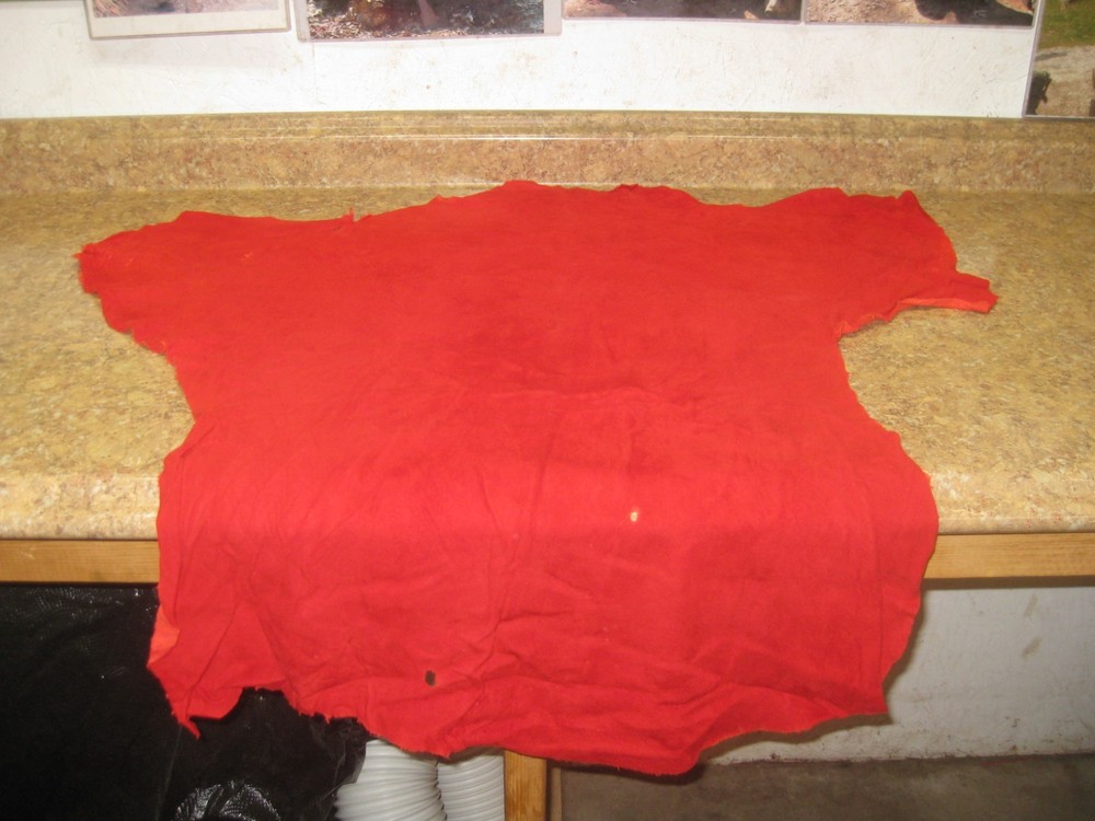 Red Suede Deer Leather #0006636 Row J