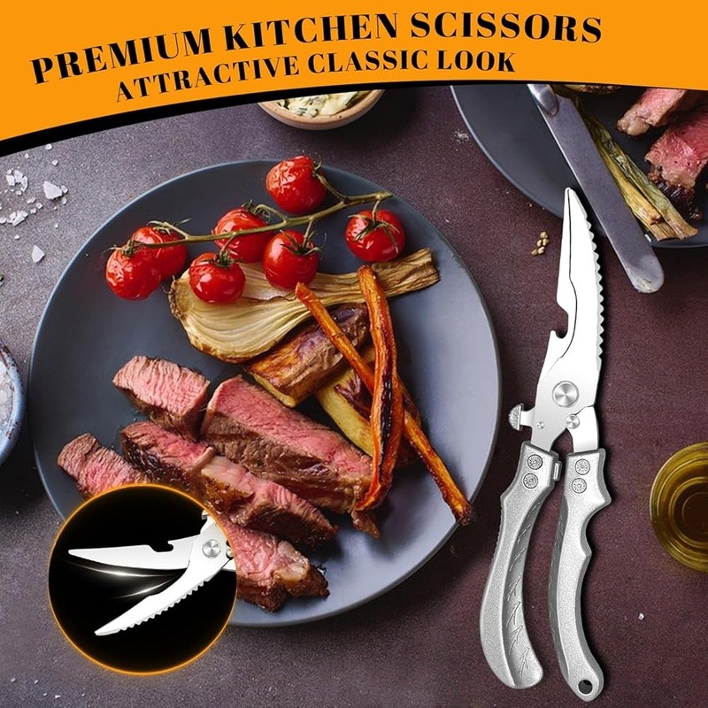 Heavy Duty Kitchen Shears Sharp Stainless Steel Multi Purpose Cooking Scissors
