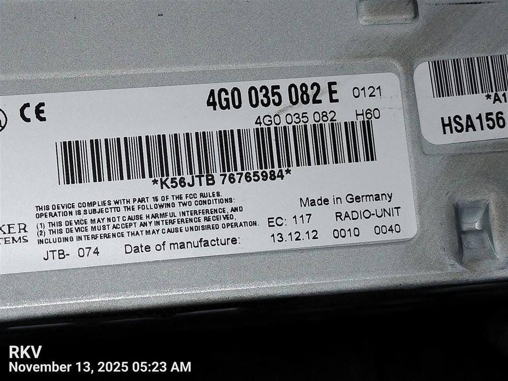 CONTROL PANEL OEM 10-17 A5 AUDI 1YR WRNTY
