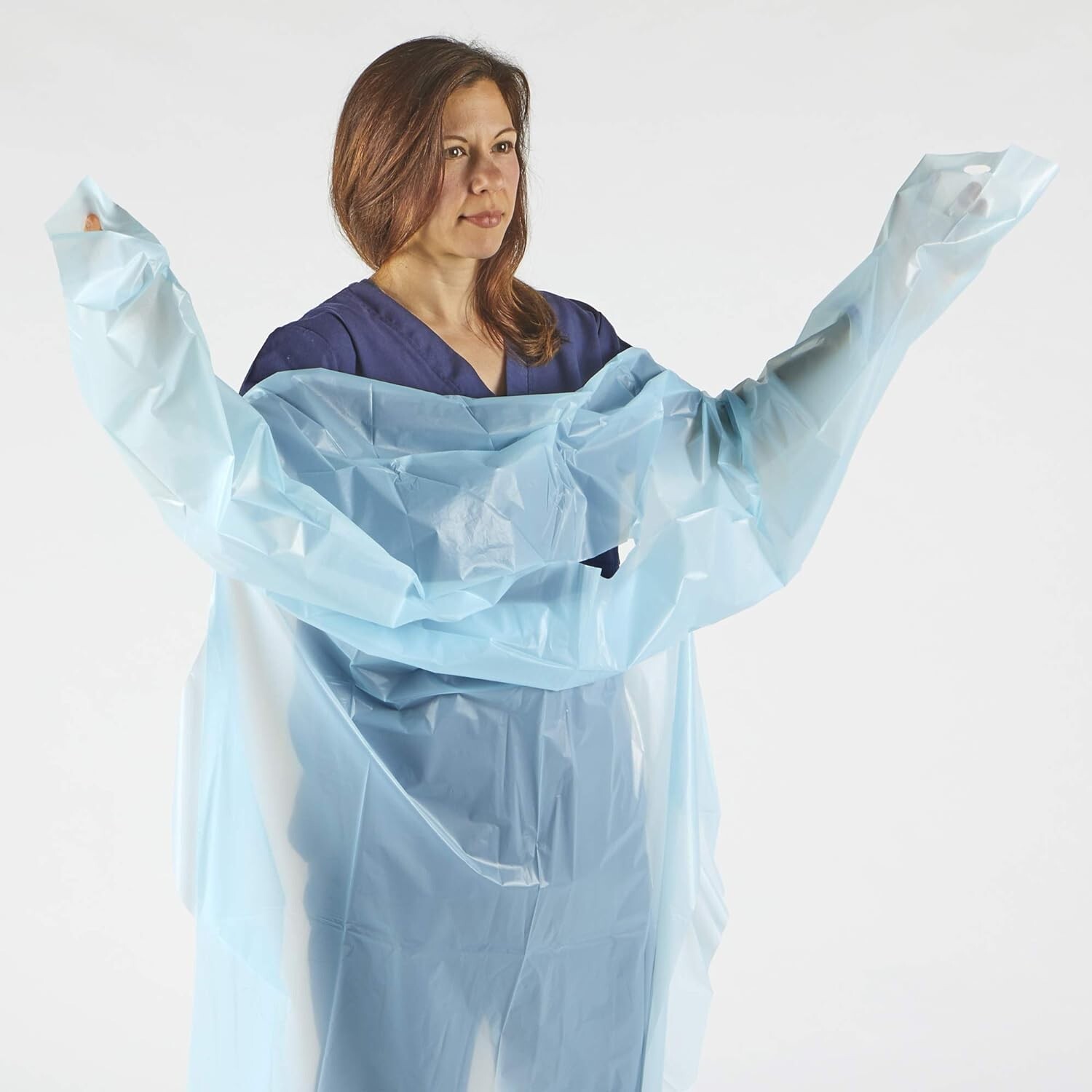 150ct case Polyethylene Level 1 Disposable Non-Surgical Isolation Gowns Blue