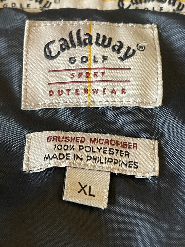 Callaway Golf Men XL Navy Pullover Jacket Half Zip Outerwear Brushed Microfiber