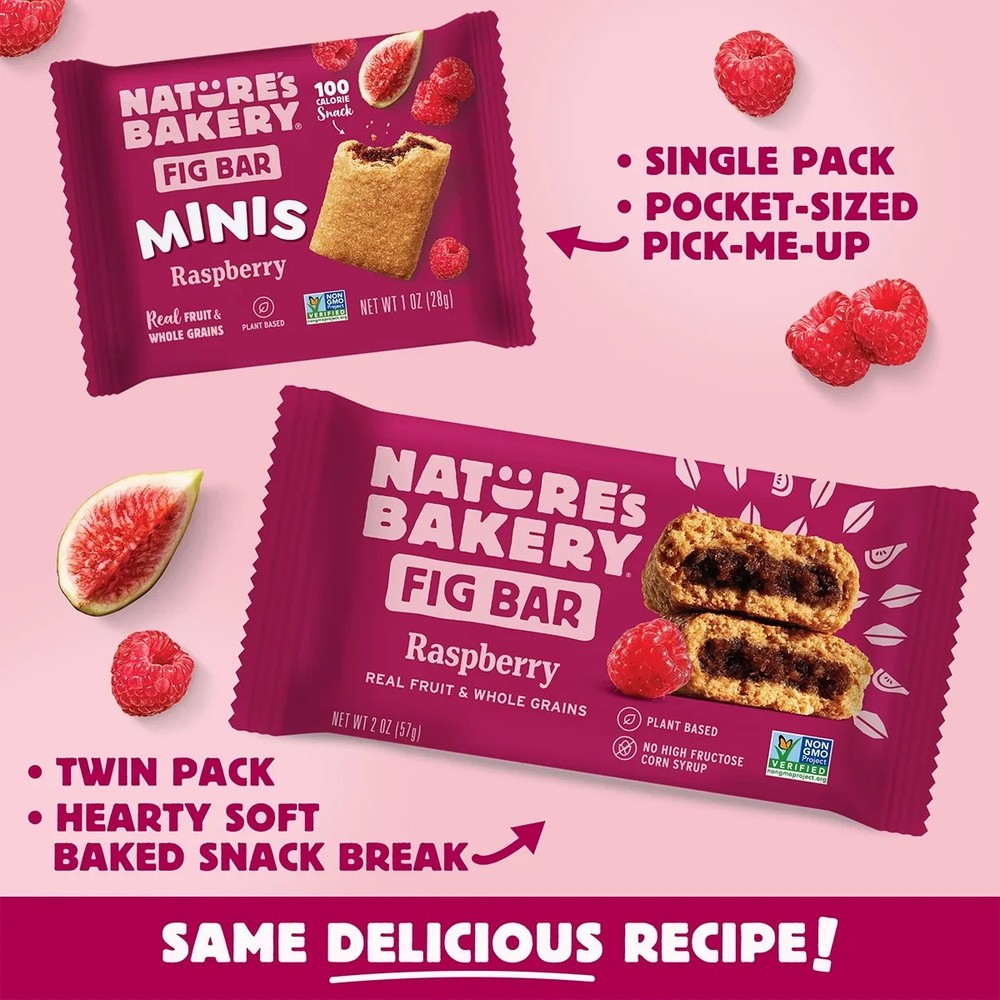 Nature’s Bakery Raspberry Fig Bar Minis, 1 oz, 20 Count