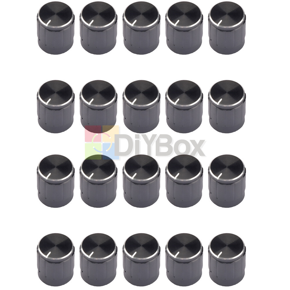 20PCS Useful Volume Control Rotary Knobs For 6mm Dia Knurled Shaft Potentiometer