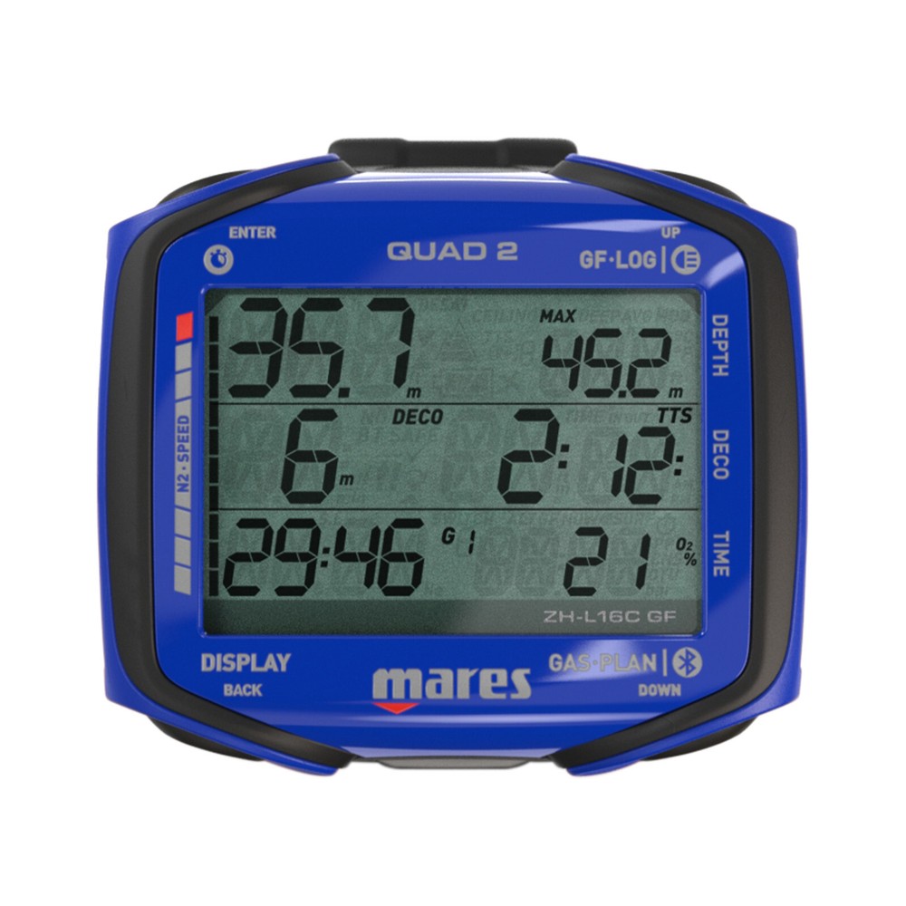 Mares Quad 2 Dive Wrist Mount Computer Scuba Diving Dive Blue 414152BL