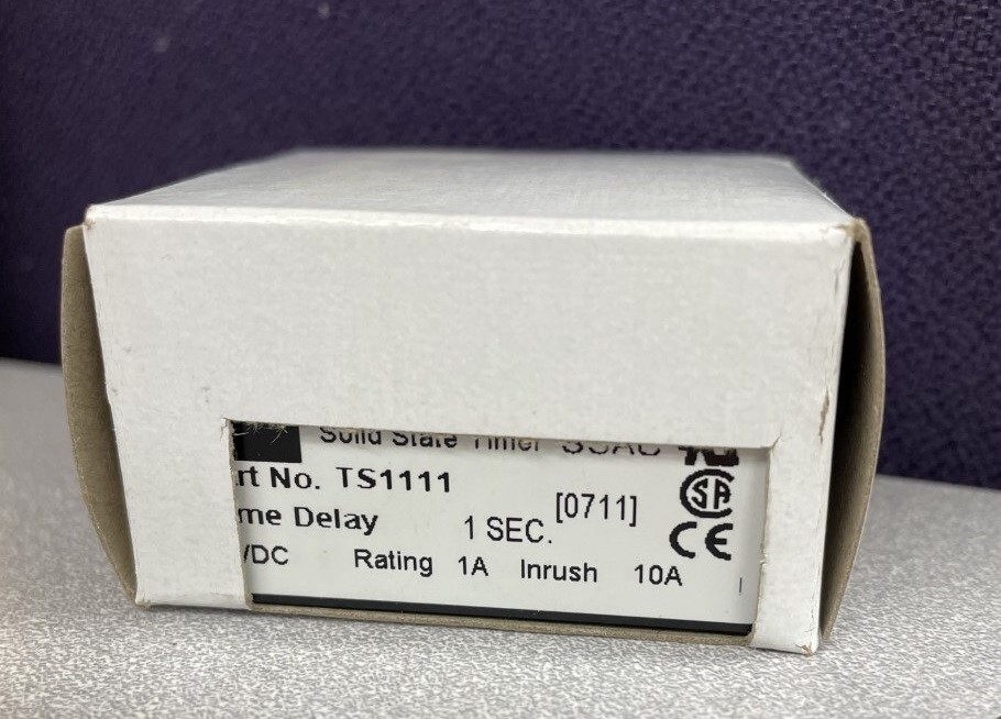 SSAC TS1111 TIMER DELAY-ON-MAKE 12VDC 1A, 1-SEC FIXED, 2X2