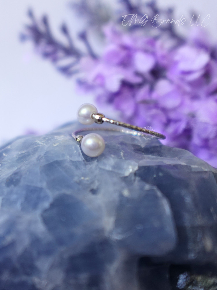 Double Akoya Bypass Pearl Ring