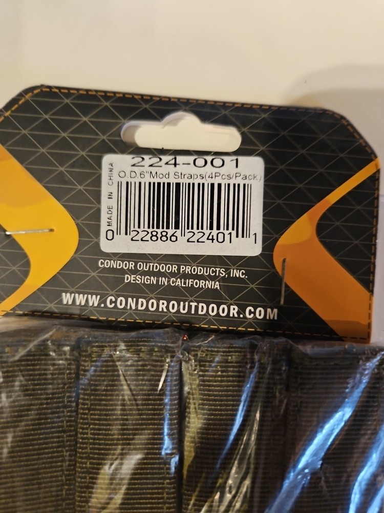 Condor Army 6" Mod Strap Modular Webbing MOLLE Pals System 4 Per Pack Olive Drab