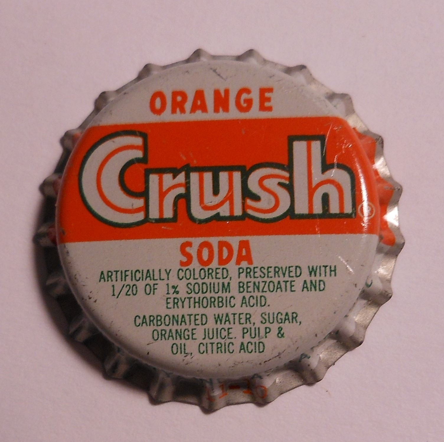 Vintage "Orange Crush"...cork...unused...SODA BOTTLE CAP Minty!