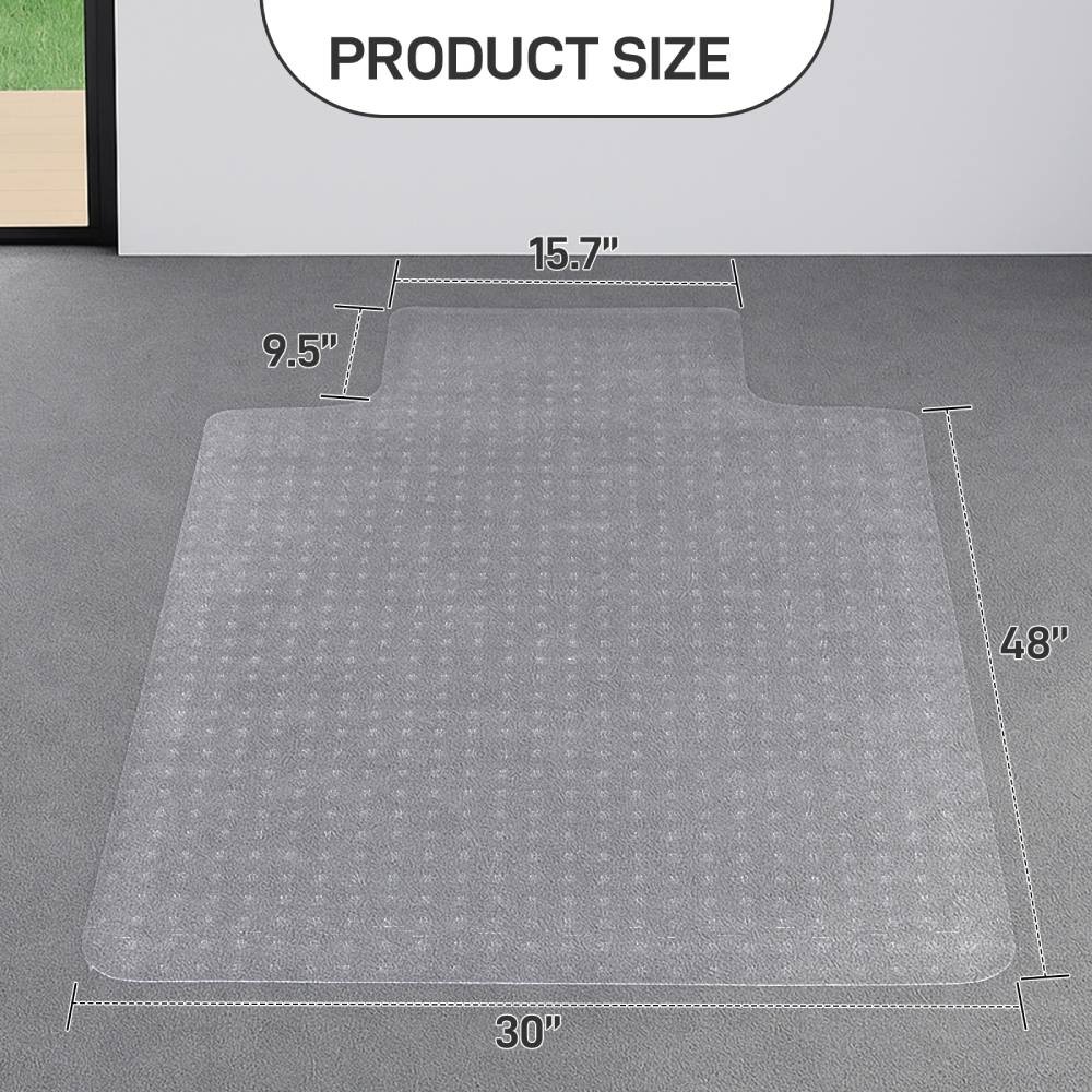 Office Chair Mat with Non-Slip Back - 48x30 Inch PVC Carpet Guard with Nail