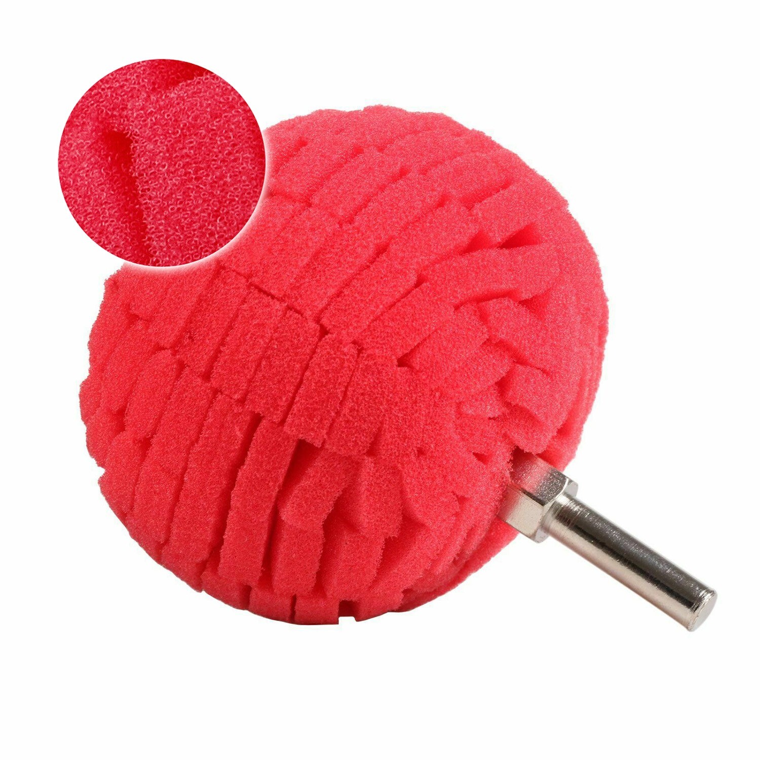 Foam Drill Polishing Cone Ball Pads Kit Car Hub Waxing Buffing Wheel Polisher 4"