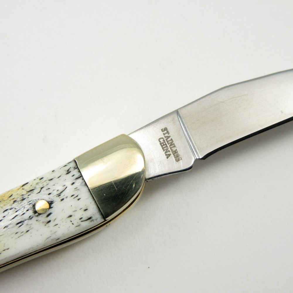 FOLDING POCKET KNIFE | 5.25" Rite Edge Bone Handle Silver Toothpick Blade