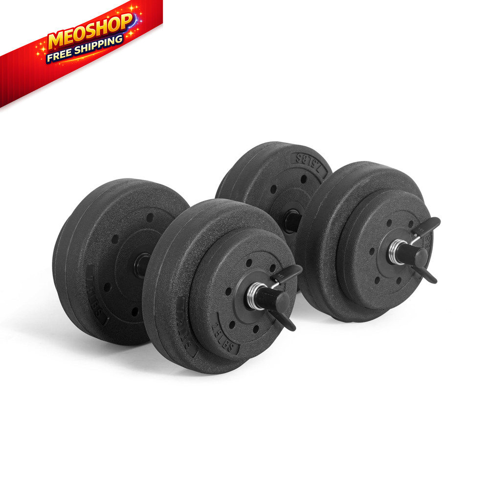 CAP Barbell 40-Pound Adjustable Cement Dumbbell Set – Versatile Medium, Black