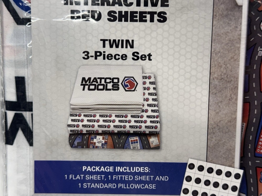 Matco Tools Interactive Bed Sheets 3 Piece Twin