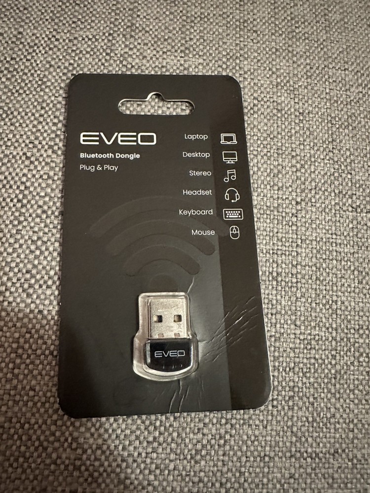 EVEO Bluetooth 5.0 Dongle Adapter for Windows PC Stereo Headset Keyboard Mouse