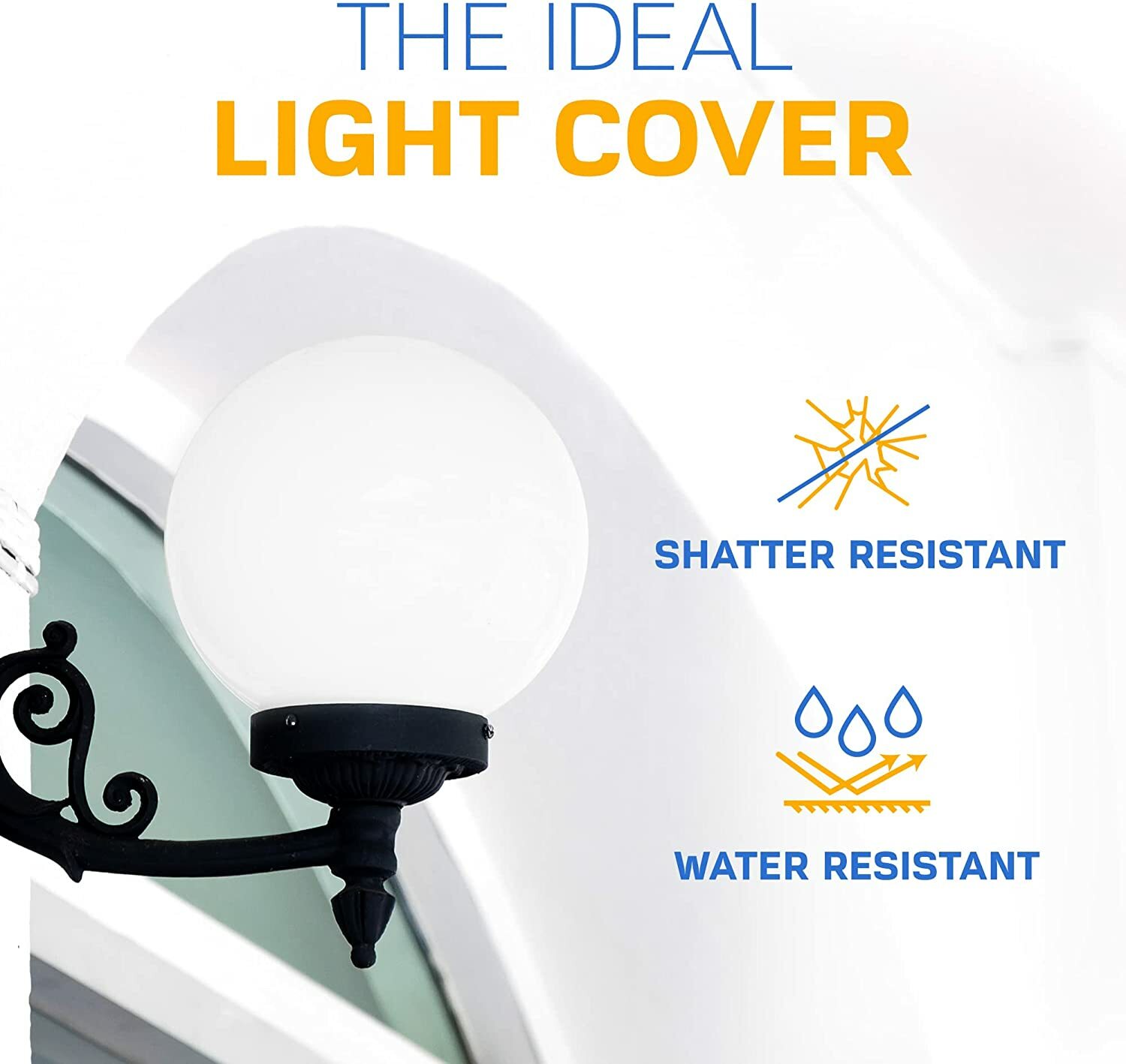 KastLite 10" White Acrylic Lamp Post Globe with 4-5/8" Twist Lock Neck