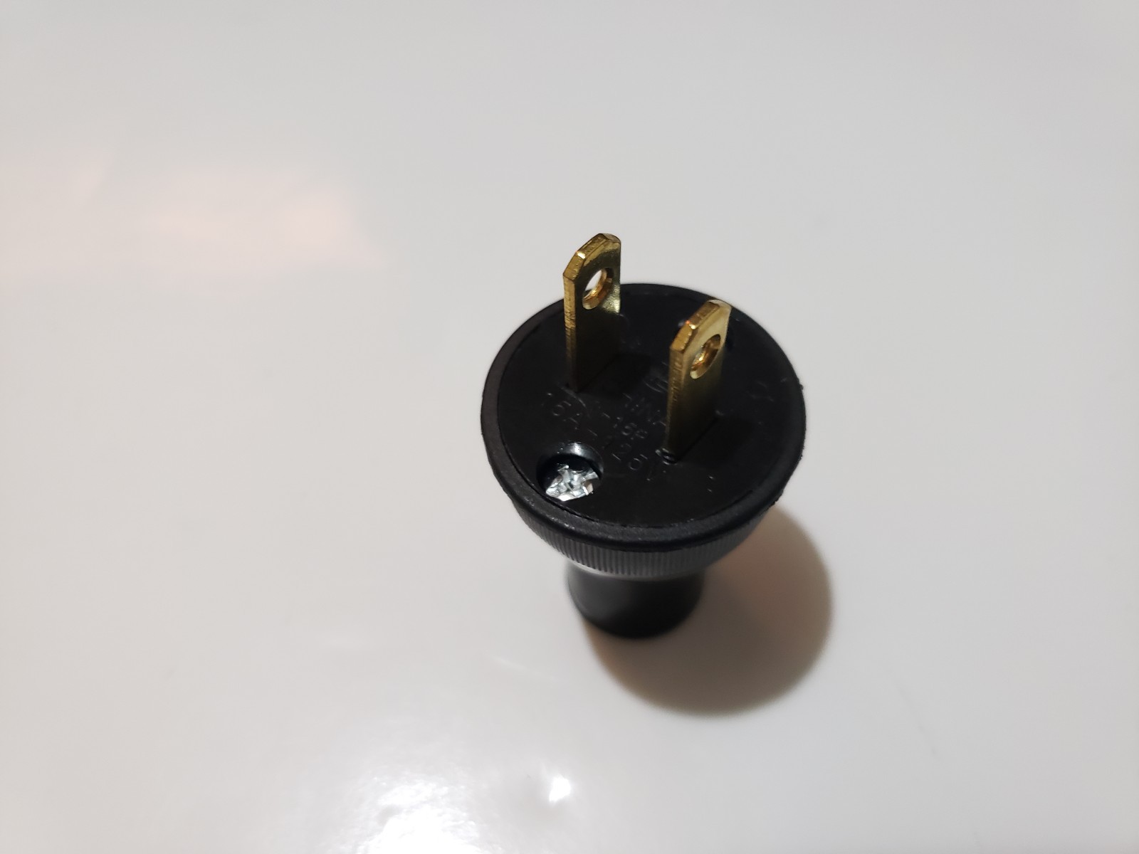 Round Vintage Antique Style BLACK Electrical Plug for Lamp Cord Fan Steampunk