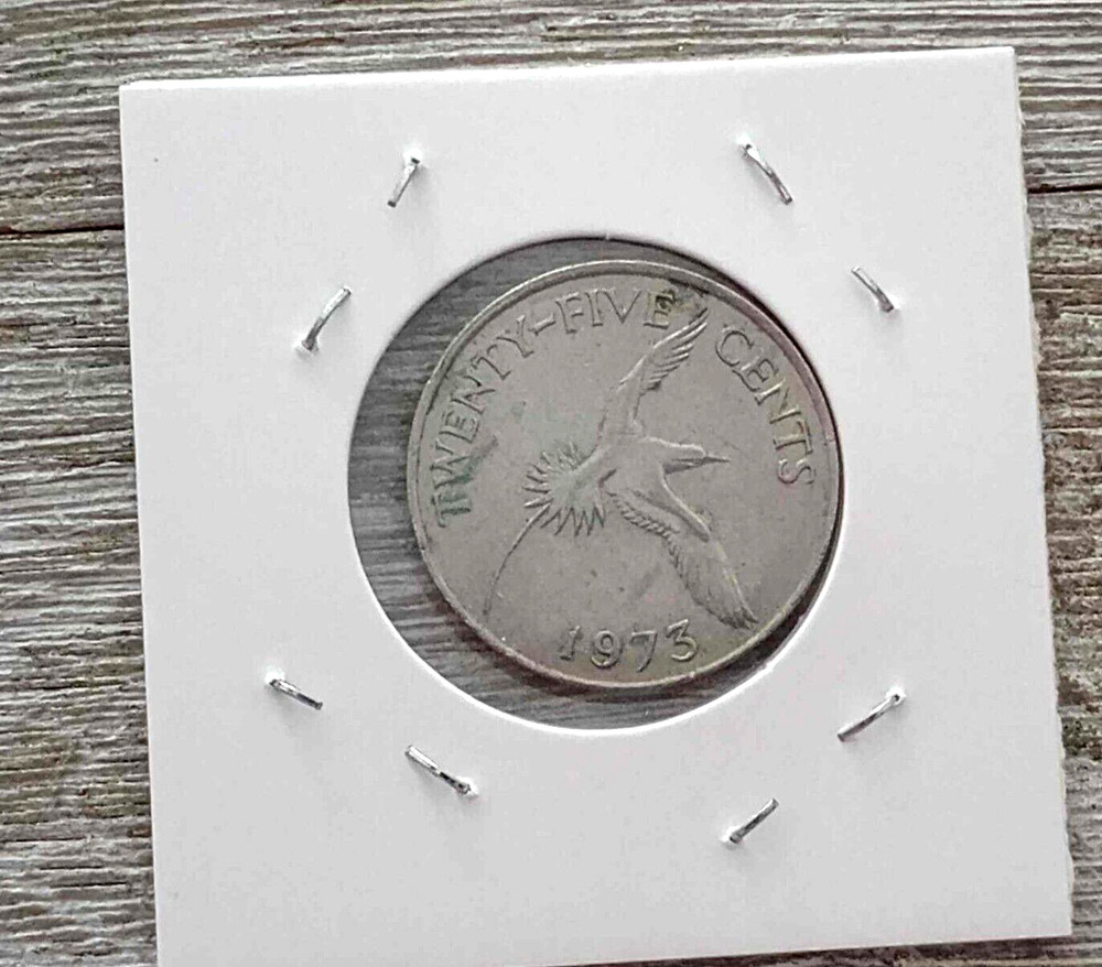 1973 Bermuda Queen Elizabeth II Twenty-Five Cent Coin