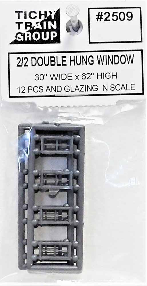 N Scale Tichy Train Group 2509 2/2 Double Hung Window pkg (12)