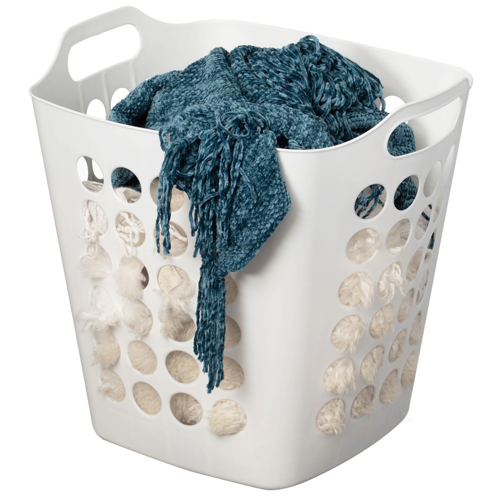 New Flexible Plastic Carry Laundry Basket Storage Hamper with Side Handle