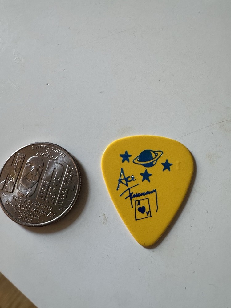 Rare KISS Ace Frehley Farewell Tour 2000 Guitar pick Signature Used