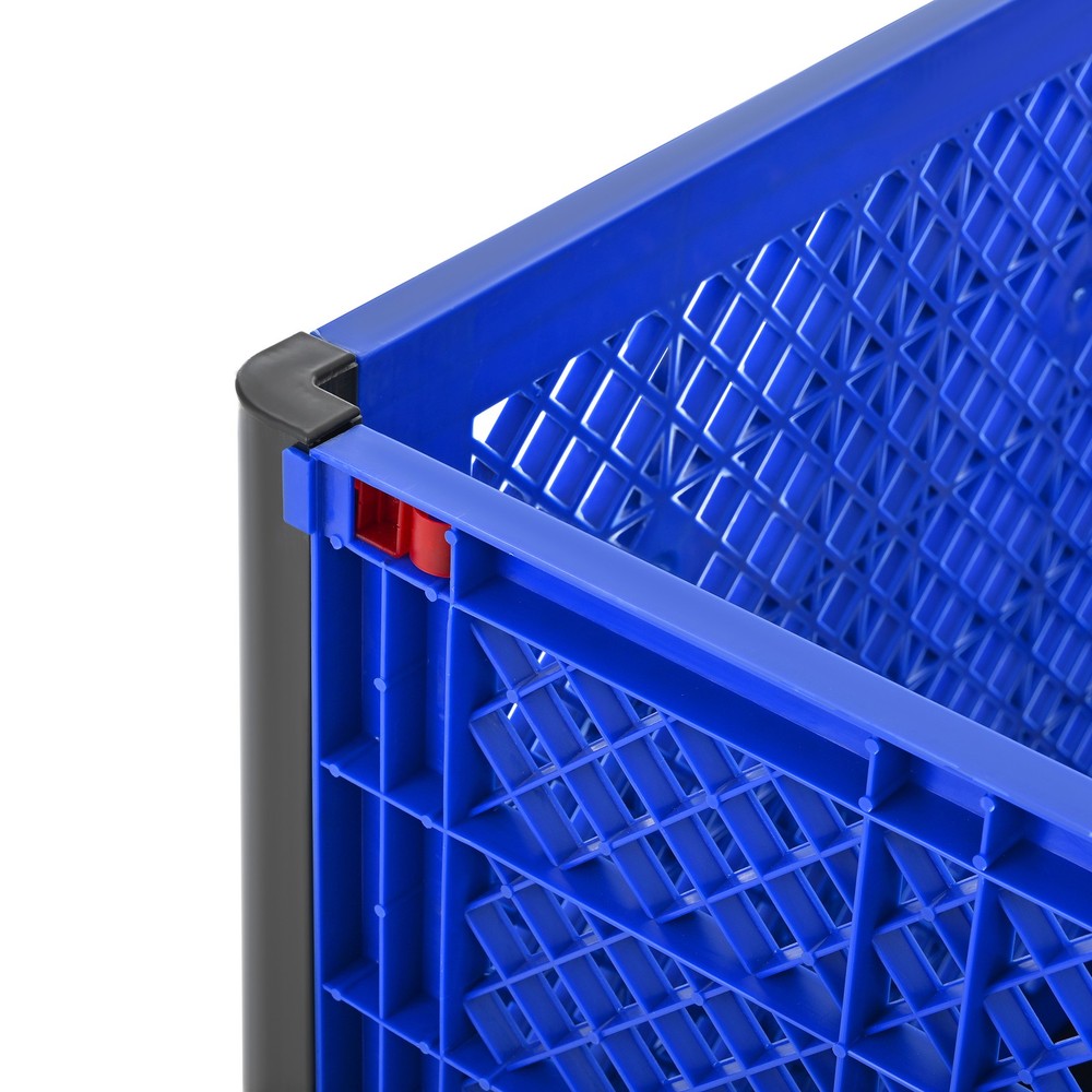 Collapsible Bulk Container Mesh Walls 600lb Capacity Stackable 4 High Blue