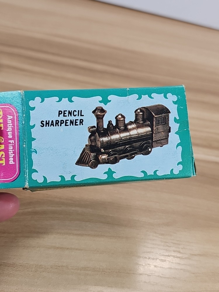 Train Engine Die Cast Antique Vintage Pencil Sharpener Complete
