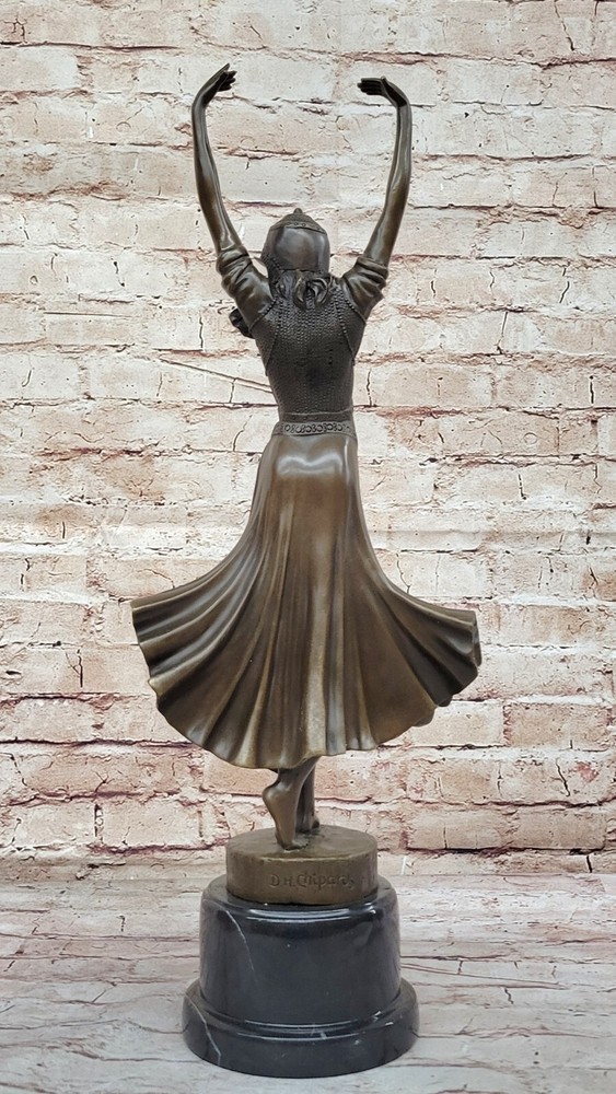 Lost Wax Method Elegance Chiparus Hindu Dancer Statue Figurine