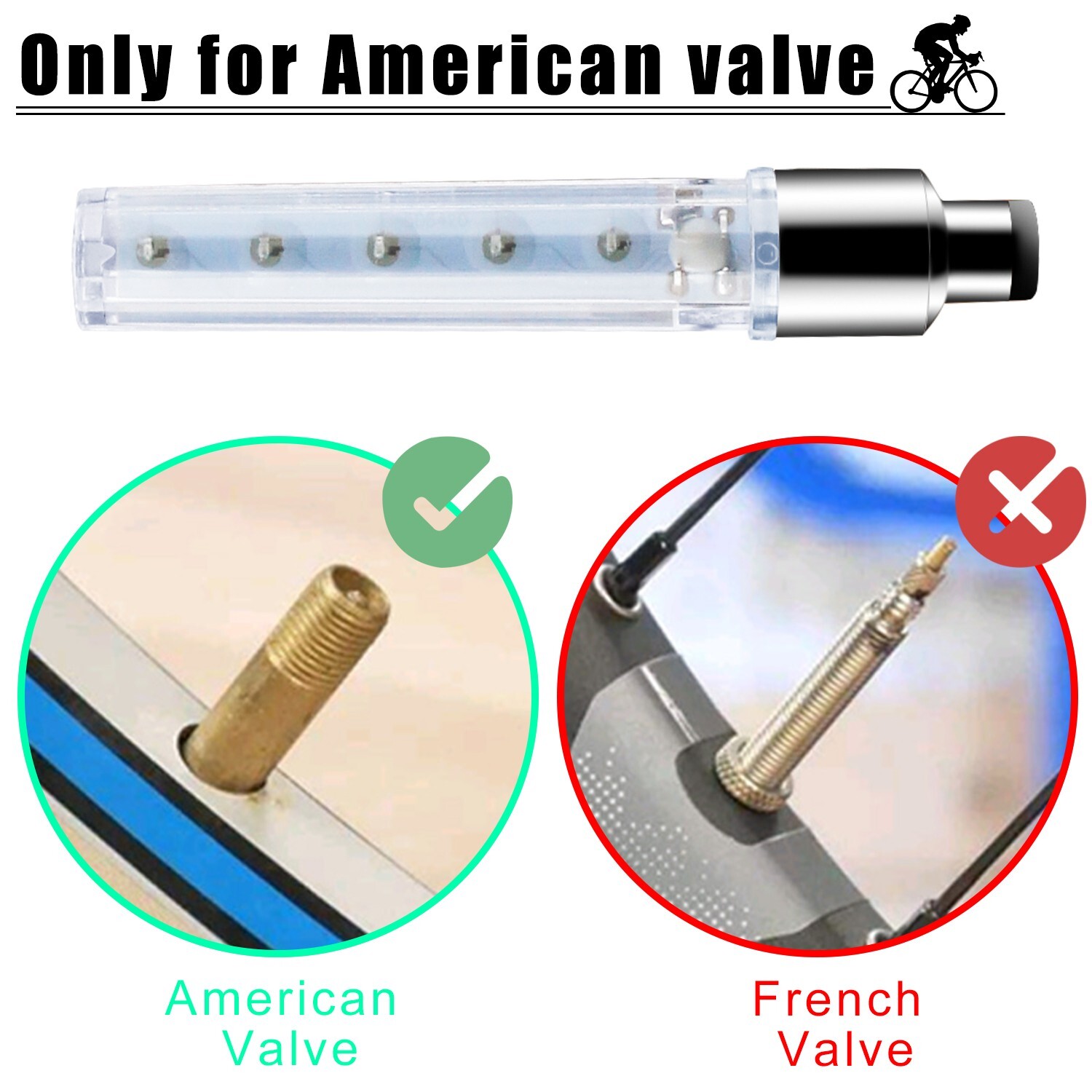 2 Pack Bicycle Waterproof LED Bike Rim Lights for Wheel Tire Valve Spoke 7 Model