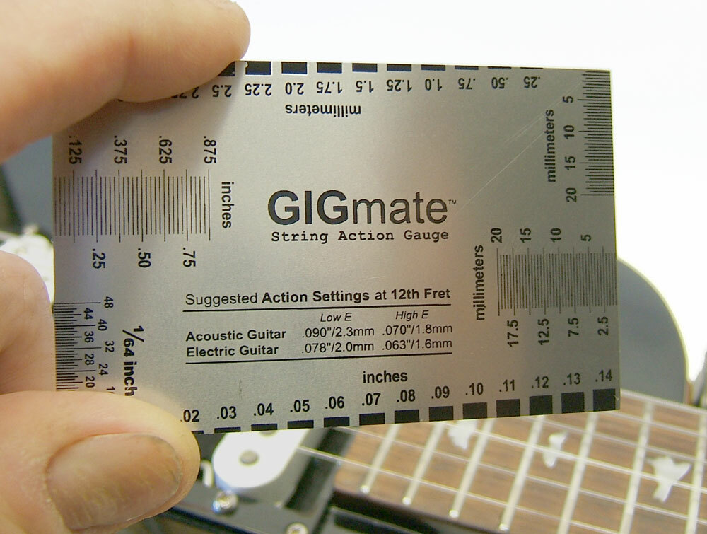 Guitar String Action Gauge and Set Up Rule