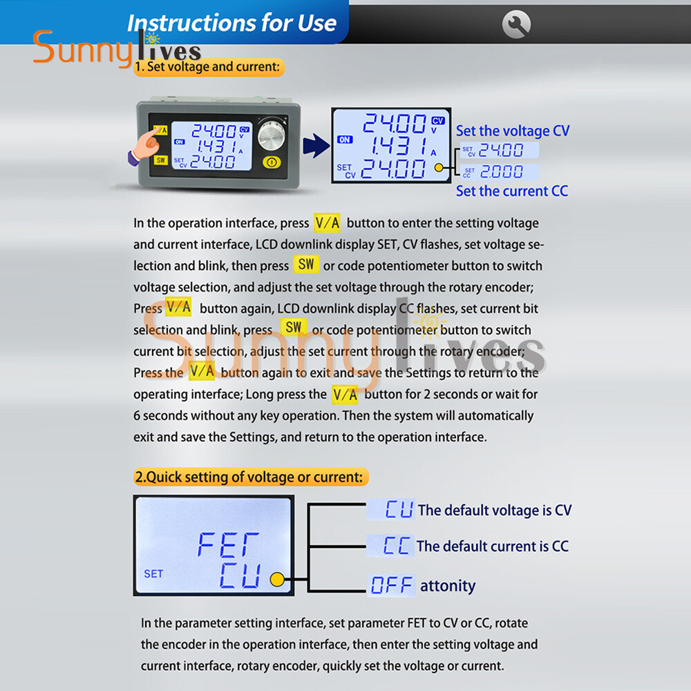 DC Adjustable Step Up Down Buck Boost Power Supply Voltage Regulator Module