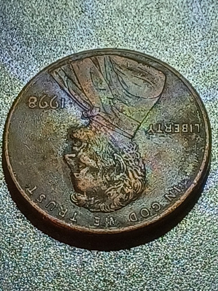1998 LINCOLN CENT ERRORS WIDE A AND M OFF CENTER STRIKE