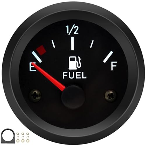 BREADEEP 2" Universal Fuel Gauge Kit, E-1/2-F Pointer Fuel Level Red Pointer