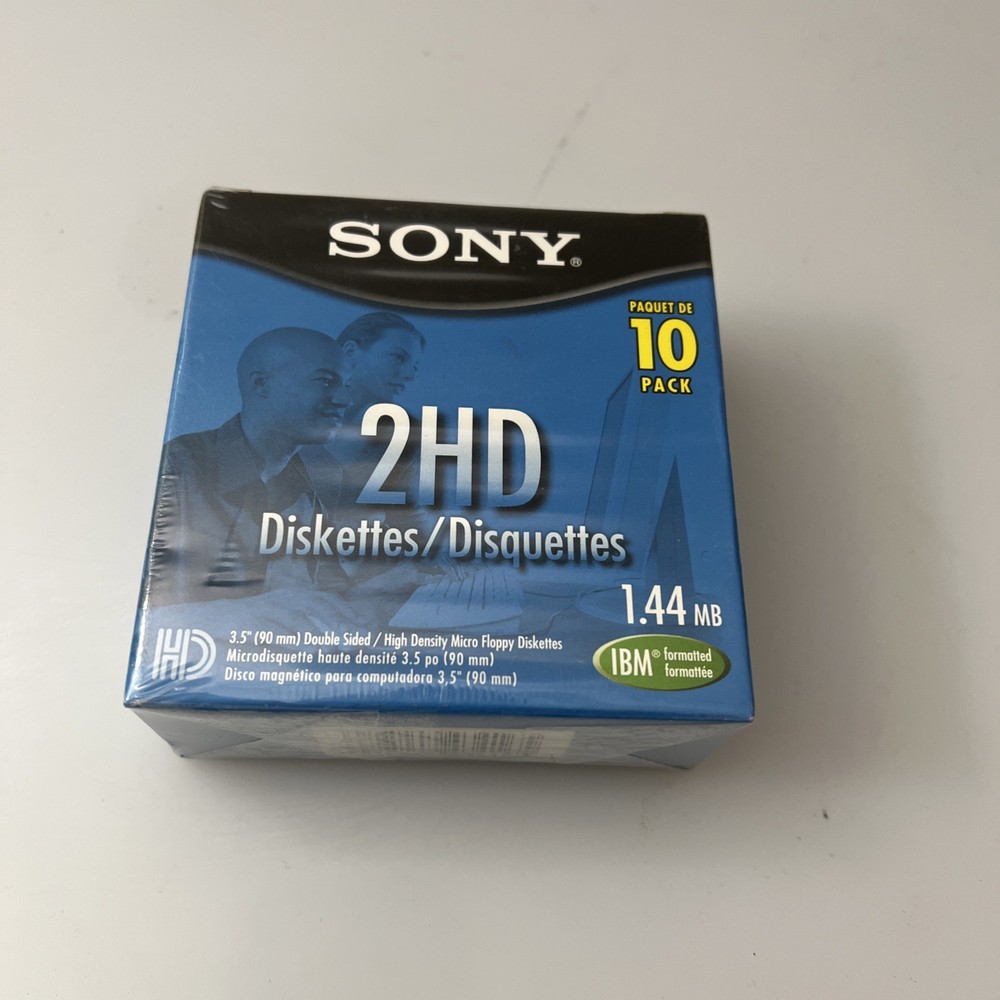 SONY Micro 3.5" Floppy Disc Double Sided IBM Formatted MFD-2HD 10 Pack NEW
