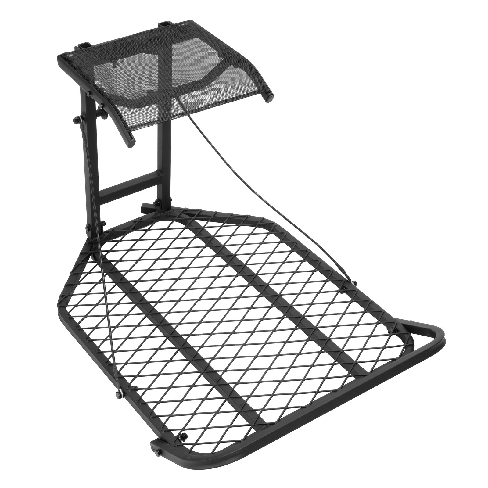 Lightweight Steel Hang-On Tree Stand Platform 26x32" W/ Flip-Back Seat 300LBS
