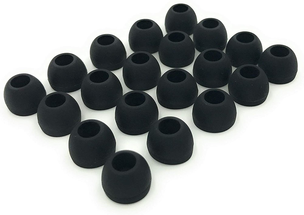 10PC Silicone Replacement Earbud Earbuds Premium Ear Tips - Black