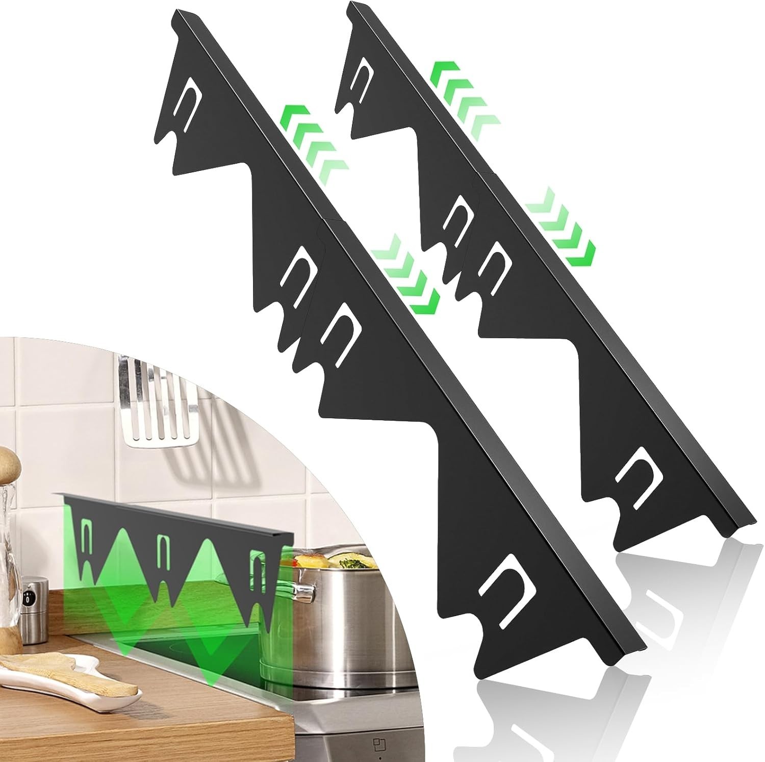 Stainless Steel Stove Gap Covers Adjustable Filler(2 Pack) Guard Range Trim Kit