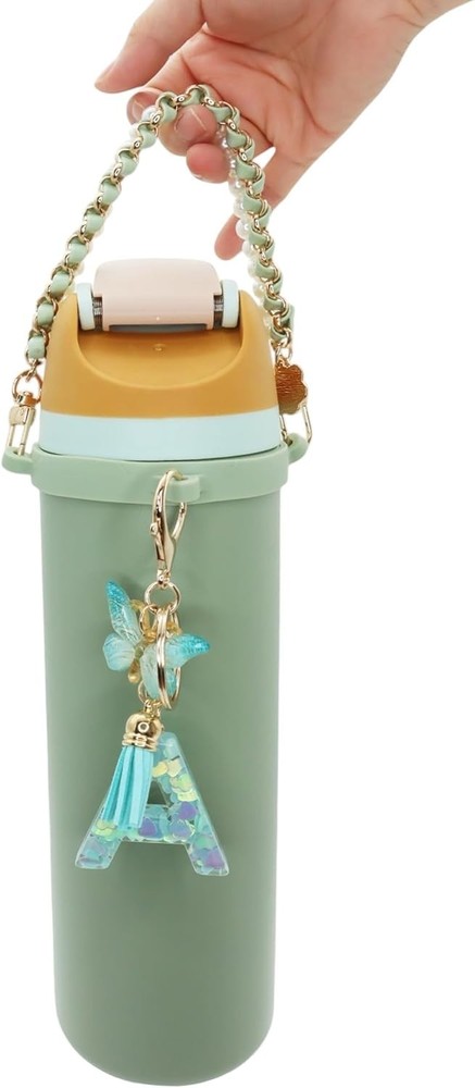 Personalized Initial Keychain & Durable Strap for Owala Water Bottles - 3PC Set