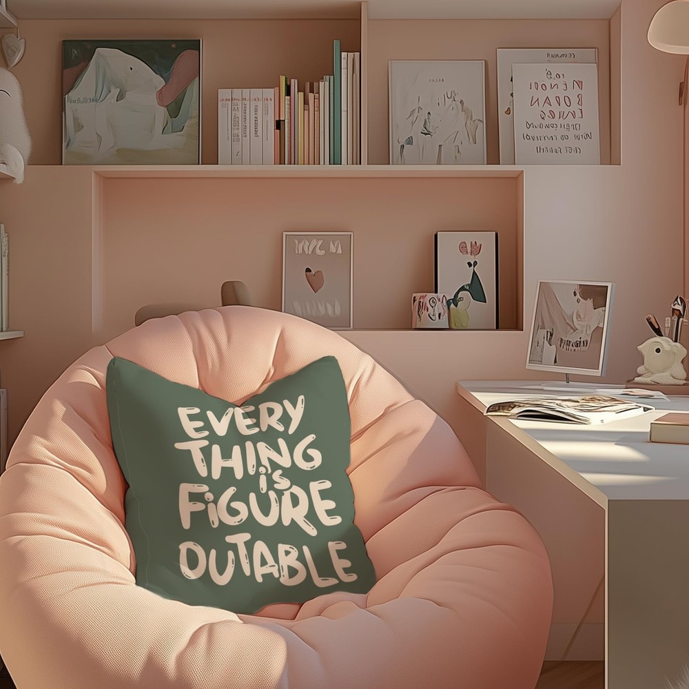 Everything is Figureoutable Inspirational Pillow Covers 18x18 Double-Sided, E...
