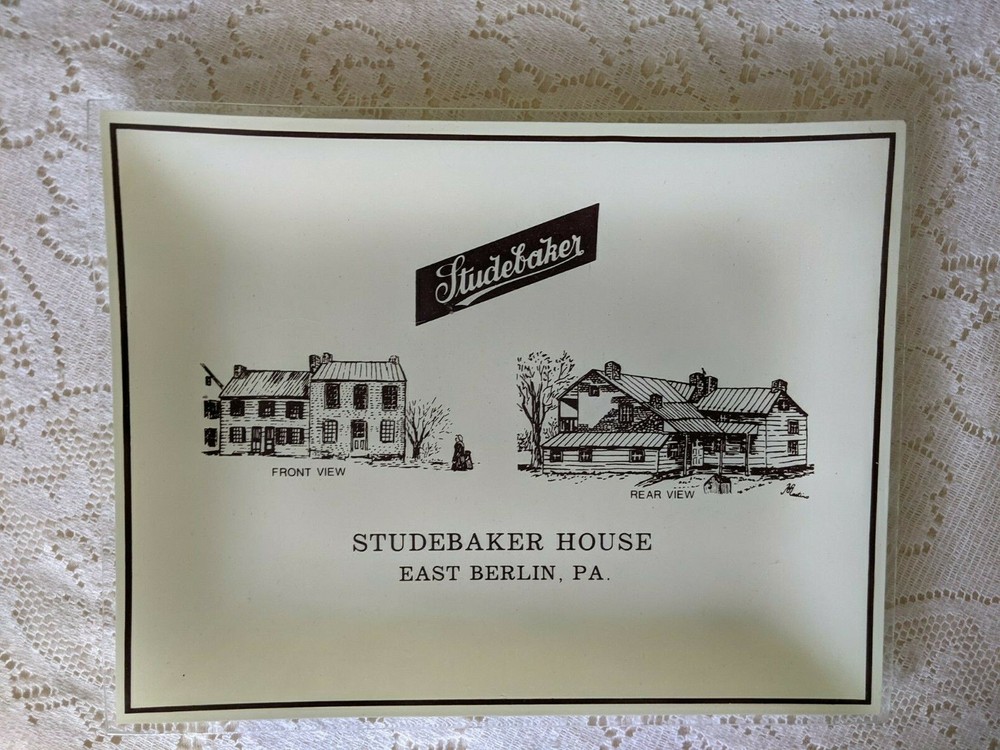 Studebaker Platter White Glass Studebaker House