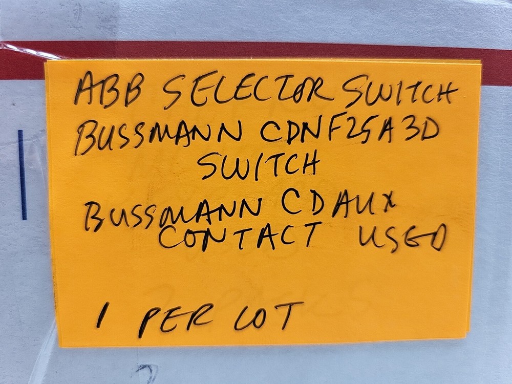 ABB Selector Switch Lockable Bussmann CDNF25A3D Disconnect Switch CDAUX Contact