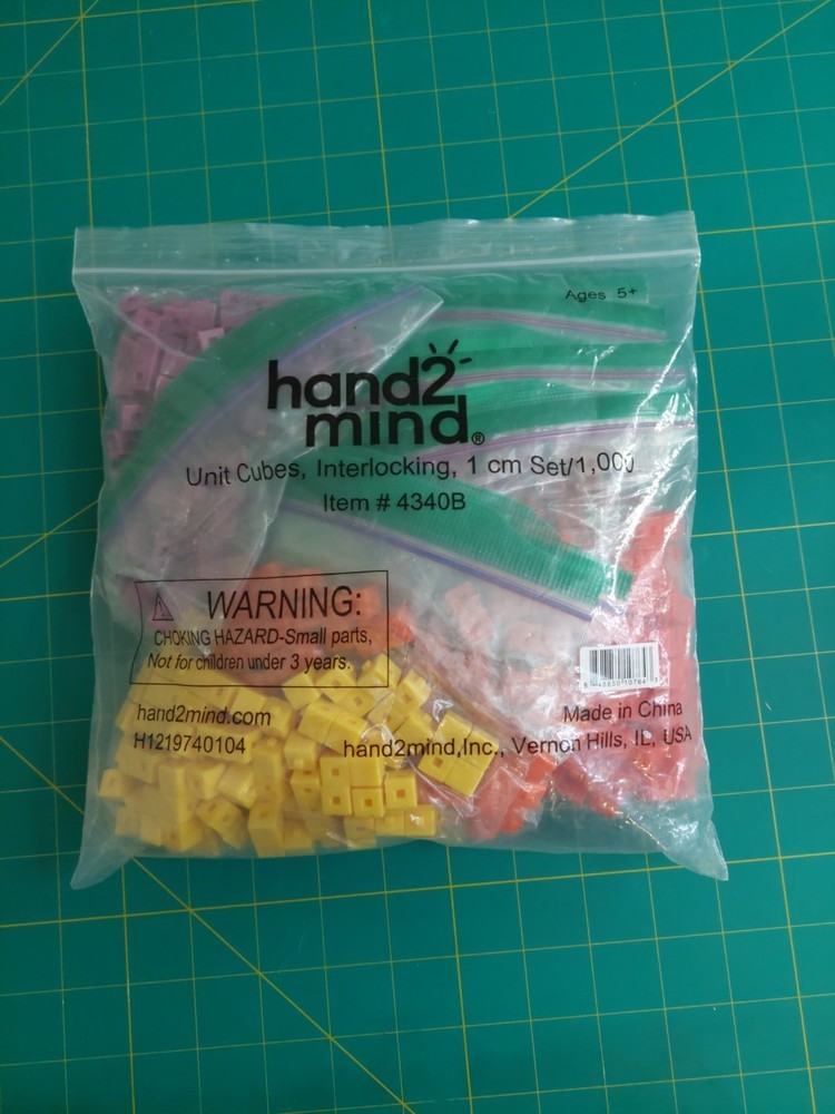 Hand2Mind Unit Cubes, Interlocking 1cm Set of 1,000 4340B