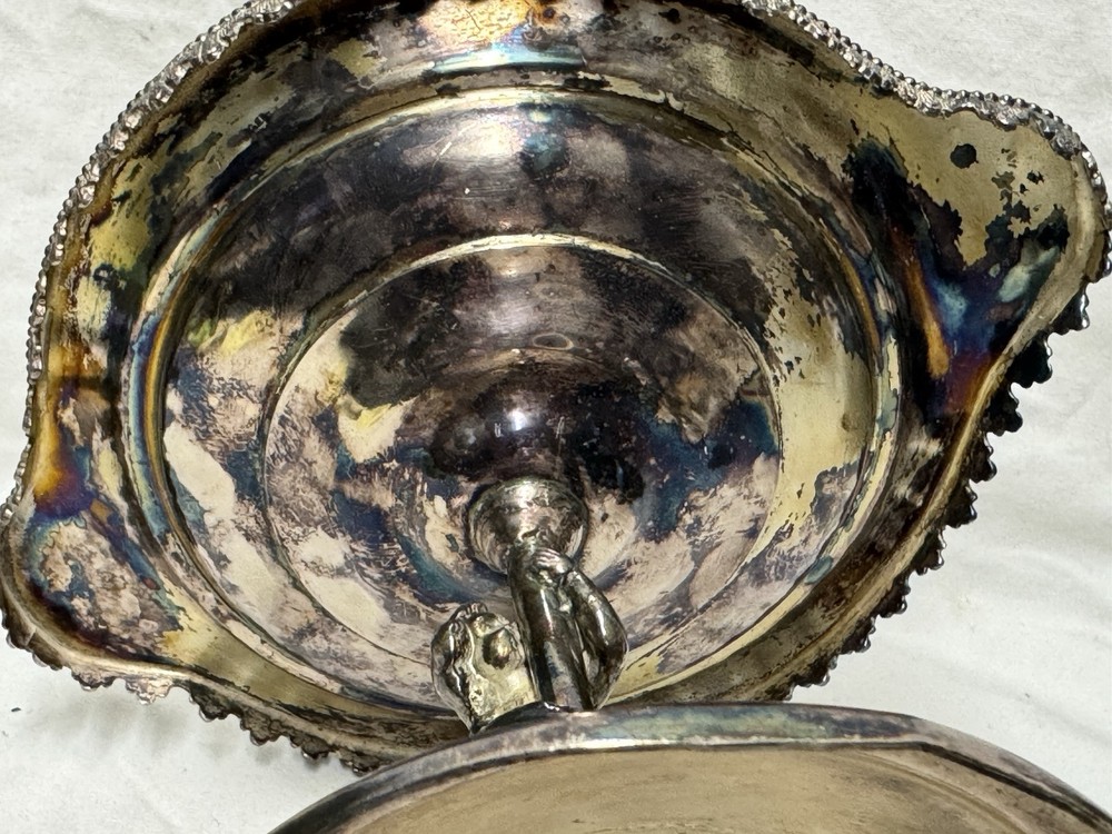 Hall Elton &Co Silver Plate Centerpiece Candy Dish,Child Figure,Bees -Mid 19th C