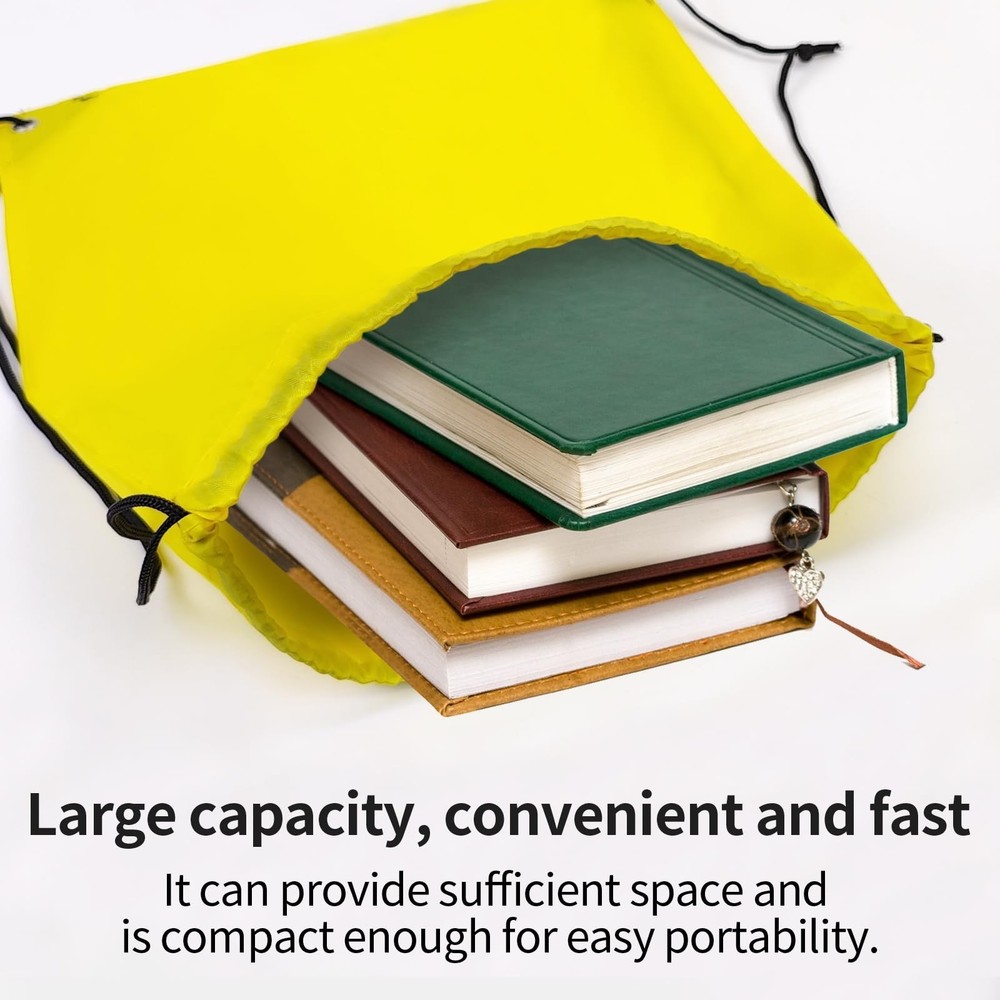 4-Piece Vibrant Color Drawstring Backpack Set - Durable Polyester with PU Lea...