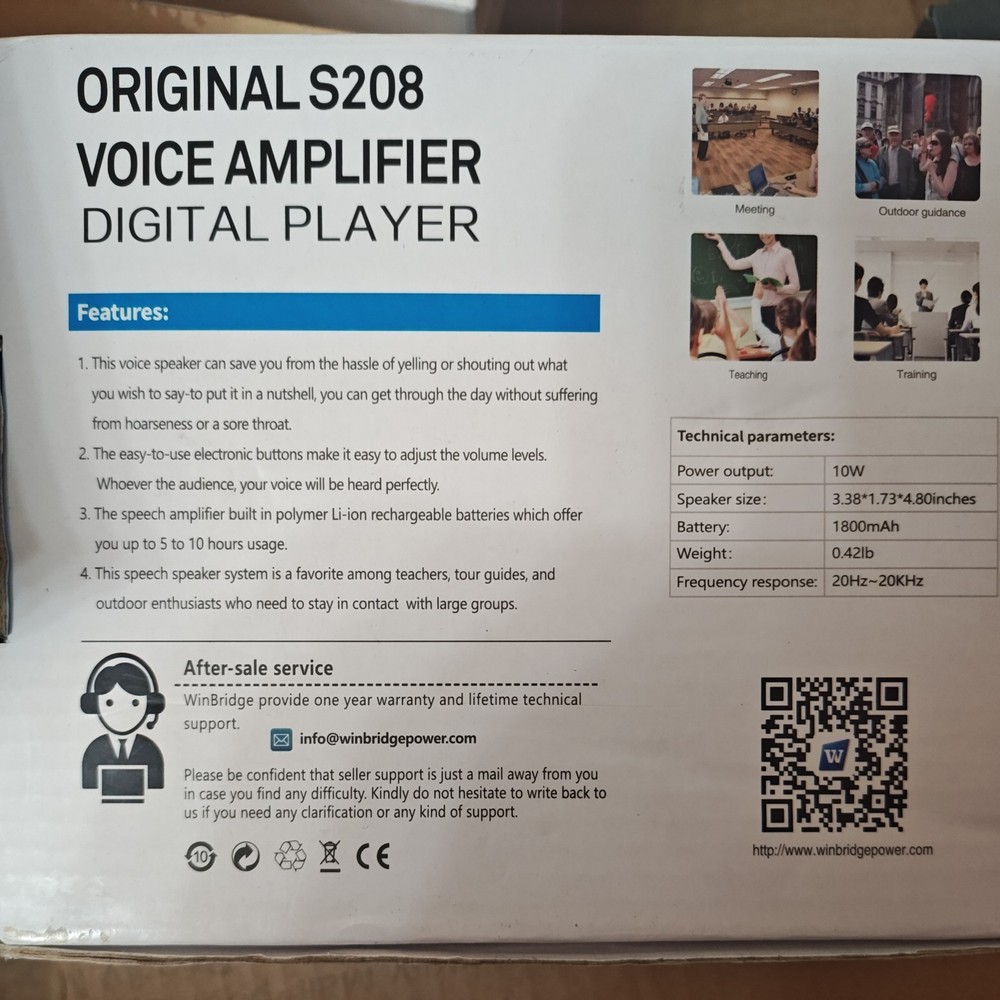 WinBridge Portable Lightweight Mini VoiceAmplifier Wired Headset Microphone S208