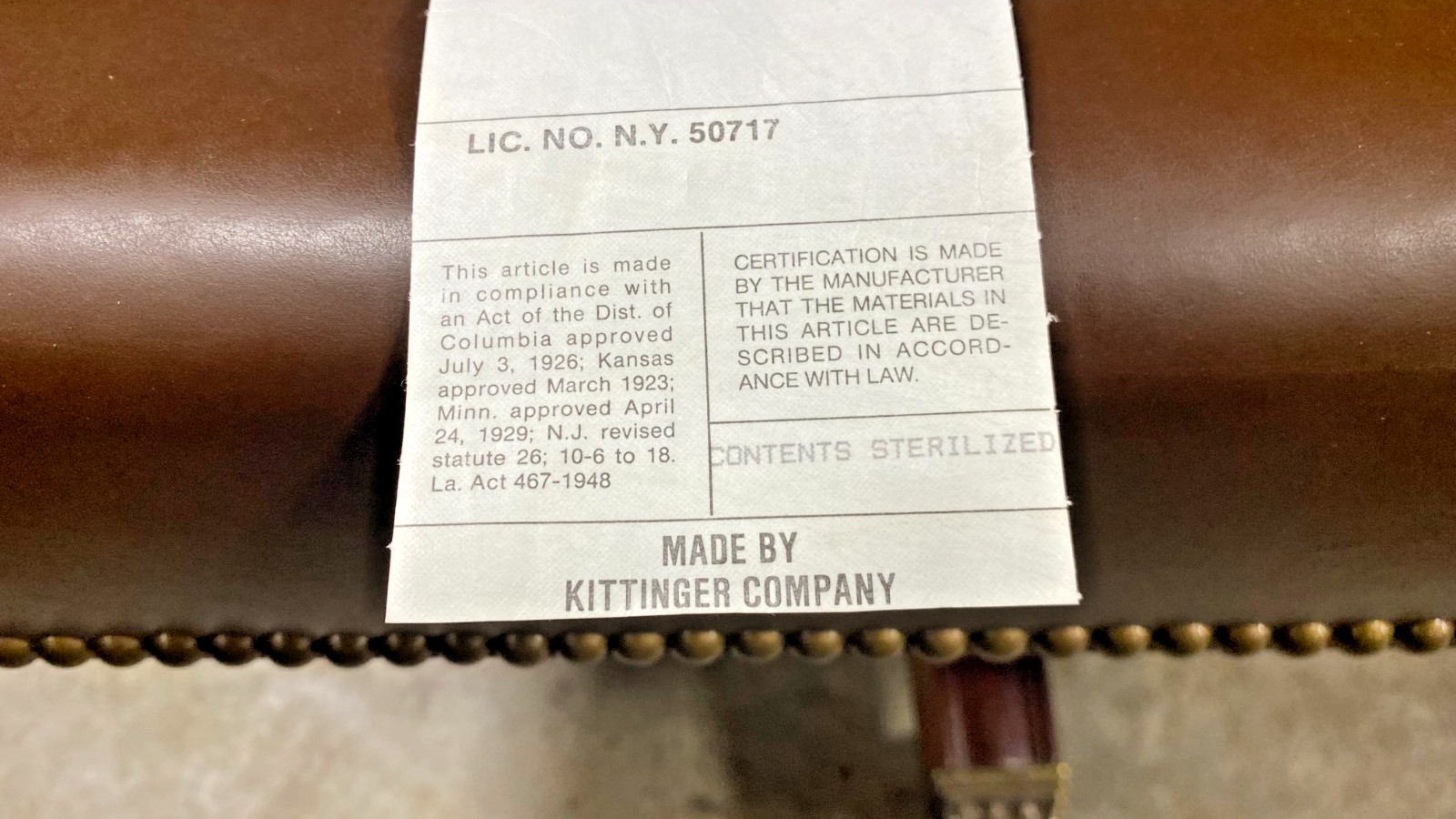 Leather Kittinger Executive Swivel Chair - Hog Hair - Brown - Vintage