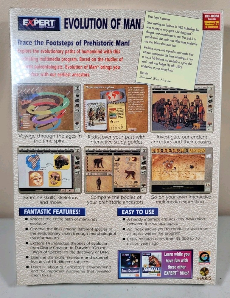 Evolution Of Man Expert Software CD-ROM Windows 95 New Sealed