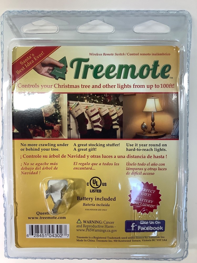 Treemote Wireless Remote Control for Lights & Decorations up 100 ft Sealed NIP